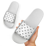 White And Black Paisley Bandana Print White Slide Sandals