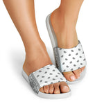 White And Black Paisley Bandana Print White Slide Sandals