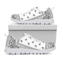 White And Black Paisley Bandana Print White Running Shoes