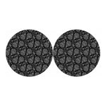 White And Black Paisley Pattern Print Car Coasters