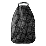 White And Black Paisley Pattern Print Car Seat Organizers