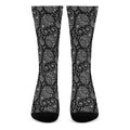 White And Black Paisley Pattern Print Crew Socks