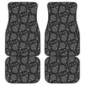 White And Black Paisley Pattern Print Front and Back Car Floor Mats