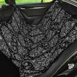 White And Black Paisley Pattern Print Pet Car Back Seat Cover