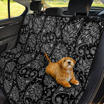 White And Black Paisley Pattern Print Pet Car Back Seat Cover