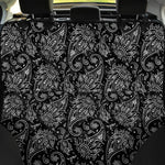 White And Black Paisley Pattern Print Pet Car Back Seat Cover