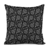 White And Black Paisley Pattern Print Pillow Cover