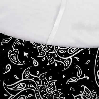 White And Black Paisley Pattern Print Sofa Cover