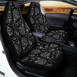 White And Black Paisley Pattern Print Universal Fit Car Seat Covers