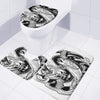 White And Black Pisces Sign Print 3 Piece Bath Mat Set