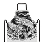 White And Black Pisces Sign Print Apron