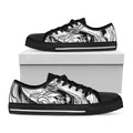 White And Black Pisces Sign Print Black Low Top Sneakers
