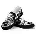 White And Black Pisces Sign Print Black Slip On Sneakers