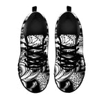 White And Black Pisces Sign Print Black Sneakers