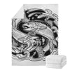 White And Black Pisces Sign Print Blanket