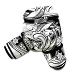 White And Black Pisces Sign Print Boxing Gloves