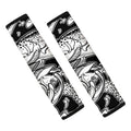 White And Black Pisces Sign Print Car Seat Belt Covers