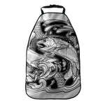 White And Black Pisces Sign Print Car Seat Organizers