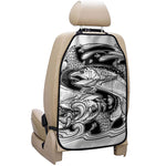 White And Black Pisces Sign Print Car Seat Organizers