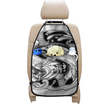 White And Black Pisces Sign Print Car Seat Organizers