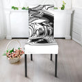 White And Black Pisces Sign Print Dining Chair Slipcover