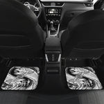 White And Black Pisces Sign Print Front and Back Car Floor Mats