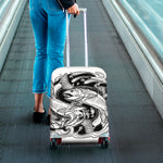 White And Black Pisces Sign Print Luggage Cover