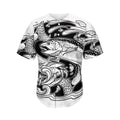 White And Black Pisces Sign Print Men's Baseball Jersey