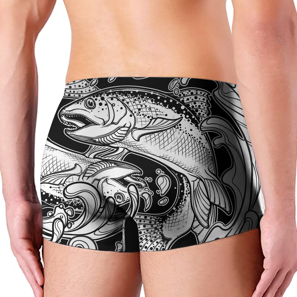 White And Black Pisces Sign Print Men's Boxer Briefs