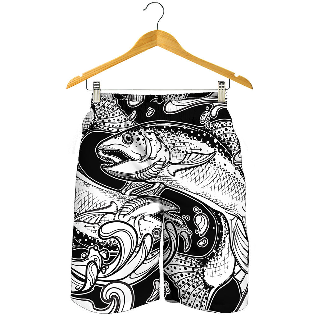 White And Black Pisces Sign Print Men's Shorts