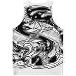 White And Black Pisces Sign Print Men's Tank Top