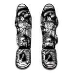 White And Black Pisces Sign Print Muay Thai Shin Guard