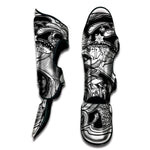 White And Black Pisces Sign Print Muay Thai Shin Guard