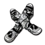 White And Black Pisces Sign Print Muay Thai Shin Guard