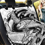 White And Black Pisces Sign Print Pet Car Back Seat Cover