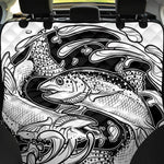 White And Black Pisces Sign Print Pet Car Back Seat Cover