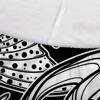 White And Black Pisces Sign Print Sofa Cover