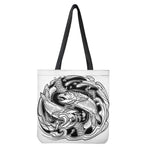 White And Black Pisces Sign Print Tote Bag