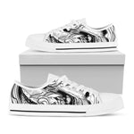 White And Black Pisces Sign Print White Low Top Shoes