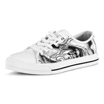 White And Black Pisces Sign Print White Low Top Shoes