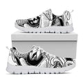 White And Black Pisces Sign Print White Running Shoes