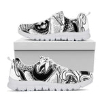 White And Black Pisces Sign Print White Sneakers