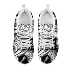 White And Black Pisces Sign Print White Sneakers