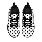 White And Black Polka Dot Pattern Print Black Sneakers