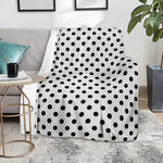 White And Black Polka Dot Pattern Print Blanket