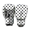 White And Black Polka Dot Pattern Print Boxing Gloves