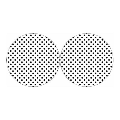 White And Black Polka Dot Pattern Print Car Coasters