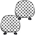 White And Black Polka Dot Pattern Print Car Headrest Covers
