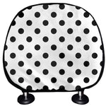 White And Black Polka Dot Pattern Print Car Headrest Covers