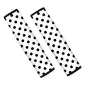 White And Black Polka Dot Pattern Print Car Seat Belt Covers
